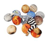 Qupace 11 Piece Set Space Planet Throw Pillow Covers Solar System Universe Planet Image Decorative Cushion Cover Round Accent Pillow Case 3D Home Decoration Pillows Covers 10X10Inch