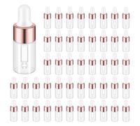 Qupdjxukis 200Pcs Mini Glass Dropper Bottle Clear Essential Oil Dropper Bottles Glass Dropping Sample Containers for Traveling 3Ml