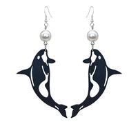 QUPENGXU 2 Pairs Unique Marine Animal/Flamingo Drop Earrings For Women Statement Origami Dangle Earrings For Women Gift, Metal