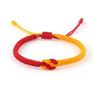 QUPENGXU Red-Yellow Mix Lucky Bracelet Handmade Woven Thread String Bracelet for Men Women, One Size, cord, np