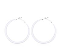 QUPENGXU Statement Colorful Hoop Earrings for Women 80s 90s Neon Matte Large Round Loop Earring for Women, S, Metal, No Gemstone