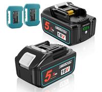QUPERR 2-Pack 5500mAh Replacement for Makita 18V Battery-High Capacity,Compatible with Makita Lithium-Ion LXT Battery Free two battery holders-Fits BL1850 BL1850B BL1840 BL1830 BL1860 Cordless Tools