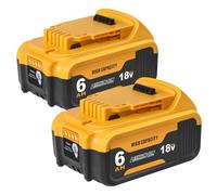 QUPERR 2Pack DCB184 6.0Ah XR Battery Replacement for DeWalt 18V Battery | Compatible with DeWalt 18V cordless tools, fits DCS355N-XJ DCW210N-XJ DCM563PB-XJ DCG405N DCD796N DCS571N