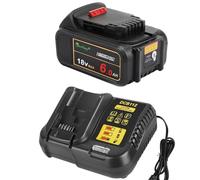 QUPERR 6000mAh High Capacity Compatible with Dewalt 18V Lithium-Ion XR Battery and a Charger DCB183 DCB184 DCB200,Suitable for Dewalt 18V Electric Cordless Tools