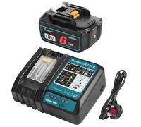 QUPERR 6Ah 18V BL1860B Replacement for Makita 18V Battery+DC-18RC Charger | Compatible with Makita Battery 14.4V-18V BL1830 BL1830B BL1840 BL1840B BL1850 BL1845 BL1815N and DC18RD DC18SF DC18RF Charger