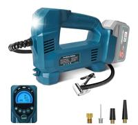 QUPERR Cordless Tyre Inflator Air Compressor Compatible with Makita 18V Battery, Up to 10.34 Bar(150PSI), With Digital Pressure Gauge, Suitable for Cars, Motorcycles, Bicycles, Balls (Without Battery)