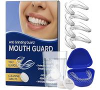 QUPOLPOL Bite Bruxism Night Self Shaping - 4 Pieces Teeth Grinding Dental Protection, Anti Snore, Customizable Premium EVA Mouth Guard with Case and 12 Cleansing Tablets