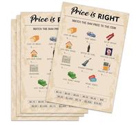 QUPT 80th Birthday Party Games, Price is Right Games, Birthday Party Supplies for Adults, Fun 1945s Party Game，Pack of 30 Cards