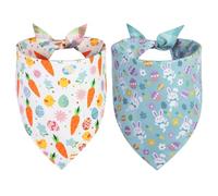 QUQULE Easter Dog Bandana Scarf for Boy and Girl, Triangle Reversible Bibs.