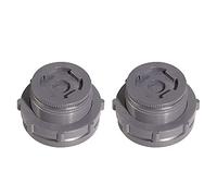 QuQuyi 1.5 Inch PVC Bulkhead Water Tank Connector Adapter Fitting with Plugs Thru-Bulk Pipe Fitting for Rain Barrels, Aquariums, Ponds(Set of 2)