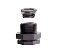 Ququyi 1 Inch PVC Bulkhead Water Tank Connector Adapter Fitting with Plugs Thru-Bulk Pipe Fitting for Rain Barrels, Aquariums, Ponds(Set of 1)