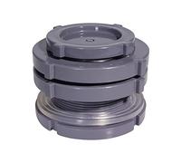 Ququyi 2.5 Inch PVC Bulkhead Water Tank Connector Adapter Fitting with Plugs Thru-Bulk Pipe Fitting for Rain Barrels, Aquariums, Ponds(Set of 1)