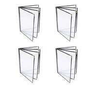 QUR 4PCS Menu Covers, Menu Covers 8.5X11Inch, Menu Holder 4 Page 8 View, Restaurant Menu Covers for A4 Size Paper, Menu Book