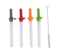 QUR 4PCS Replacement Straws Accessories with Bite Valve for Zak DesignsKelso 15 OZ, with 1 Brush Reusable Kids Cup Replacement Straws