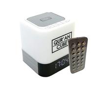 Quran CubeⓇ LED X - Remote control, 5 Times Adhan, Multicoloured Touch Lamp, Quran Speaker, 31 Reciters, Memorisation Mode