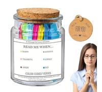 Quran gratitude jar - spiritual comfort verse jar - glass container with inspiring Qur.an verses 6 cm English or French version, for birthdays Easter graduation spirituality