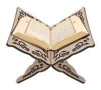 Quran Holder Foldable Quran Holder Stand Wooden Book Stand Muslim Bible Book Magazine Cookbook for Display Prayer Reading Chapel 9.8x8.1x6.7'' Wood Color..