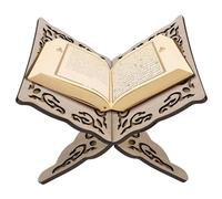 Quran Holder Foldable Quran Holder Stand Wooden Book Stand Muslim Bible Book Magazine Cookbook for Display Prayer Reading Chapel 9.8x8.1x6.7'' Wood Color..