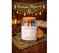 Quran Hope Verses Jar, Read Me When Emotional Support Glass Jar, Islamic Gift Set, Color-Coded Messages for Different Moods, Ramadan/Eid Gift for Men Women Boys Girls