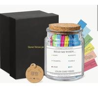Quran Hope Verses Jar, Read Me When Emotional Support Glass Jar, Islamic Verses Gift Set, Color-Coded Messages for Different Moods