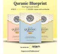 Quranic Blueprint - Set of 3 Parts Islamic Study Guide & Surah Outline Journal | One-Page Summaries & Reflections for All 114 Surahs | Empowered Publications