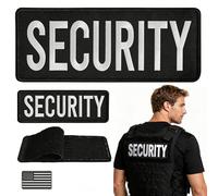 QURAS Security Patch Set - for Backpacks, Jackets, Vest, or Uniform - Embroidered Patches Hook Back & Star Flag for Duty, Tactical Training, and Everyday Gear