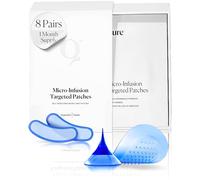 Qure Micro-Infusion Anti Wrinkle Patches for Smile Line, Forehead, Under Eye Bags, Puffiness, Crow's Feet - Retinol, Caffeine, Niacinamide & Peptides - Dissolvable for Overnight Use - 8 Pairs