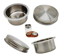 QurHapzy 2 Pack Salad Dressing Container Divider Cup on Wide Mouth Mason Jar, Salad Dressing Dips Separate with Vegetables Snacks, Stainless Steel NO Rust Picnic Container