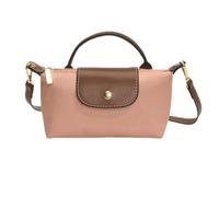 Qurlon Mini Crossbody Bags for Women Waterproof Nylon Small Shoulder Purse with Adjustable Strap Fashion Mini Tote Handbag (Pink)