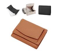 QUROXO 2023 New Vegan Mini Wallet For Women, New Unisex Anti-Credit Card Fraud Folding Leather Wallet, Coffee, One Size
