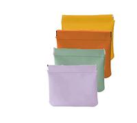 QUROXO Pouchic - Personalized Snap Closure Leather Organizer Pouch, 4pcs Jolly Wish Snap Pouch, Pocket Cosmetic Bag Squeeze Top Lambskin Pocket Makeup pouch, D, Casual