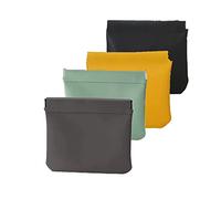 QUROXO Pouchic - Personalized Snap Closure Leather Organizer Pouch, 4pcs Jolly Wish Snap Pouch, Pocket Cosmetic Bag Squeeze Top Lambskin Pocket Makeup pouch, A, Casual