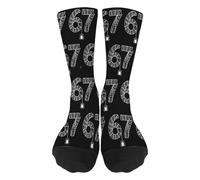 Qurygin 1 Pair 67 Baseball Socks, Funny Six Seven Baseball Socks, Funny Creams Drips Baseballs Sock, Fun Printed Boys Softball Sock, Long Soft BreathableSocks For Adult Teens Athlete Men Women