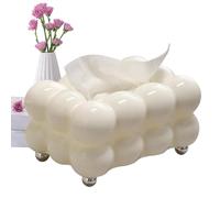 Qurygin 10x13x19.5CM Bubble Tissue Box Holder - White, Playful, Polypropylene (PP) Napkin Dispenser for Tabletop