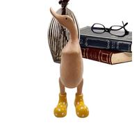 Qurygin 17.5x5x5CM Multicolor Cartoon Duck Statue Decor - Resin Figurine with Spotted Wellies Boots, Tabletop, Wipe Clean