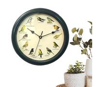 Qurygin 25cm Wall Art Wall Clock, Singing Bird Clock, Cuckoo Hanging Talking Chiming, Interesting Dynamic Silent Clocks, With 12 Native Bird Species Cuckoo