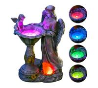 Qurygin 29.5x17x11.5cm Resin Angel Statue, Solar-Powered Angel Figurine, Outdoor Solar Lights Angels Statue, Weatherproof Garden Water Girl Figurine For Patio, Lawn, Garden Ornaments