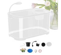 Qurygin 30x20x19cm Aquarium Starter Kits, Small Fish Tank, Tank Kit, Decoration Tropical Kit, Clear Silent Aquarium, Decorative Desktop Fish For Betta Terrapin Frog Aquatic Animals