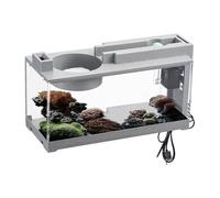 Qurygin 31.5x13x16.5cm Small Fish Tank, Decorative Retro Quiet Small Fish Tank, Desktop Small Fish Aquarium, Fish Starter Kit Tank, Aquarium Starter Kits With Water Pump For Betta Fish, Turtle Reptile
