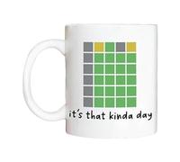 Qurygin 8×9.5×11.5CM 11oz Wordle Inspired Ceramic Coffee Mug - Funny Word Mug, Ceramic Funny Word Coffee Mug, Wordle Word Game Mug, Creative Space Gi-ft Mug, Microwavable Dishwasher Safe Mug