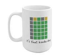 Qurygin 8×9.5×12.5CM 15oz Wordle Inspired Ceramic Coffee Mug - Funny Word Mug, Ceramic Funny Word Coffee Mug, Wordle Word Game Mug, Creative Space Gi-ft Mug, Microwavable Dishwasher Safe Mug