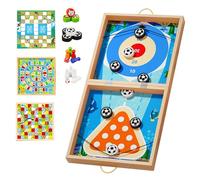 Qurygin Board Games for Kids, Desktop Battle Toys, Educational 7-in-1 Flying Chess Toy Wooden for Preschool Kindergarten Homeschool Educators Caregivers Girls Boys Kids Family