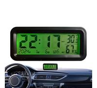 Qurygin Car Clock, Small LED Humidity Monitor, Tiny Backlight Hygrometer Clock, for Truck Vehicle Sedan Pickup Automotive SUV Console Air Vent Parking Driving
