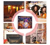 Qurygin Count Down Calendars,24 Days Countdown Ghost Pendant Set - Acrylic 2D Festive Ornament Decor for Gathering Wall House Festival Activities Display Party Home