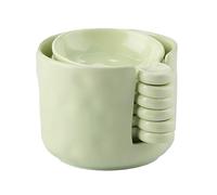 Qurygin Dipping Sauce Plate and Holder Set,Dipping Dish with Storage Box | Mini Ceramic Container Dressing Plate Serving Dish for Fruit Snack BBQ Soy Sauce Party Kitchen