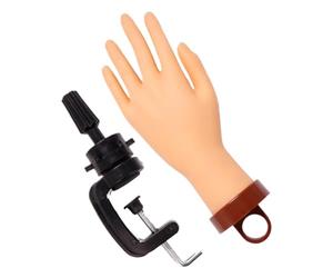 Qurygin Fake Hand for Acrylic Nails, Flexible Nail Mannequin Hand Training Practice, Manicure Training Realistic Model for Beauty Salon Artists Teaching Beginners