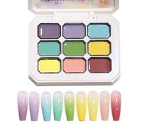 Qurygin Gel Paint for Nails | No Smudging Nail Polish with 9 Colors,Professional Palette Stamping Tool 3D Sculpting Polish for Beginners Family Salon Home