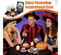 Qurygin Halloween Emotional Cards,Halloween Charm with Supportive Cards - Collectible Keepsake for Kids Birthday Classroom Coworkers Study School Family Adults