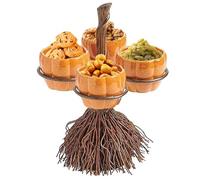 Qurygin Halloween Snack Tray - Pumpkin Snack Bowl Stands - Serving Tray for Pastries, Pies, Appetizers, and Holiday Treats, Halloween Home Party Supplies