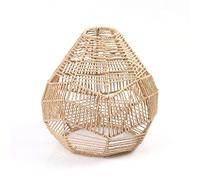 Qurygin Lampshade Made of Woven Rope - Boho Rattan Lampshade, Boho Macrame Lampshade, Woven Lampshade Retro Rattan, Lampshade Modern Rattan for Home Chandelier Hotel 29 x 30 cm